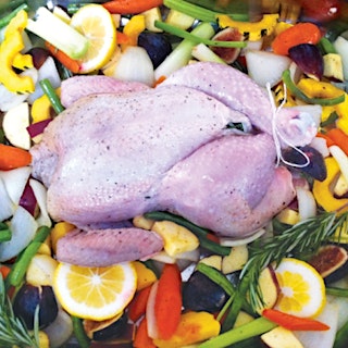 Fig and Vegetable Roast Chicken