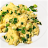 Cheesy Scallion Scrambled Eggs