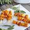 Roasted butternut squash skewers