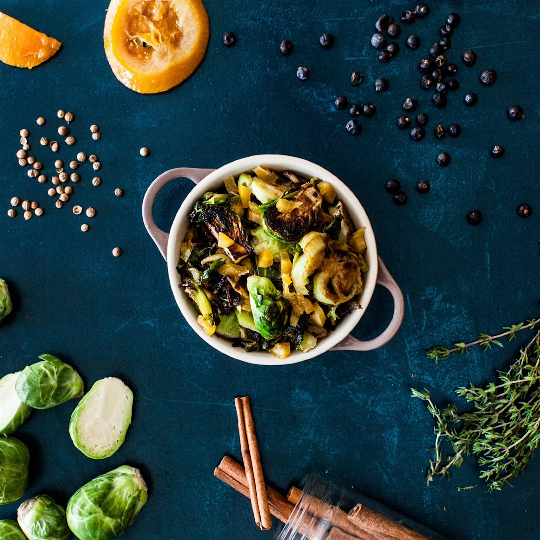 #NoFoodWaste November! Our Brussels Sprouts are cooked in an orange confit we created from the pe...