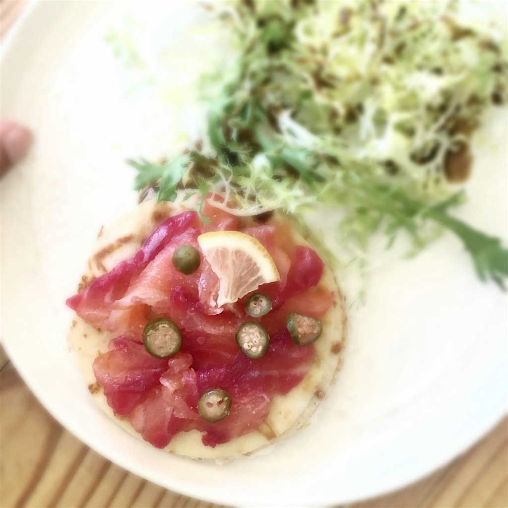 Gravlax on Crepes. Classy brunch with a classy guy