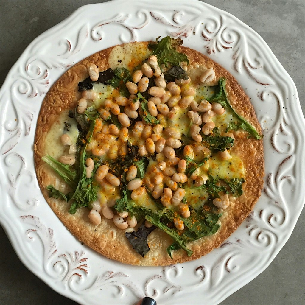Used leftover beans when making soup for his pizza! DELISH pizza topping and a dose of protein. W...
