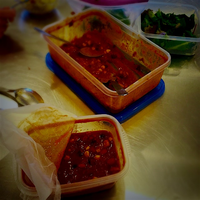 Sharing is caring! Brought some vegetarian chili and turkey chili in to the office and watched it...