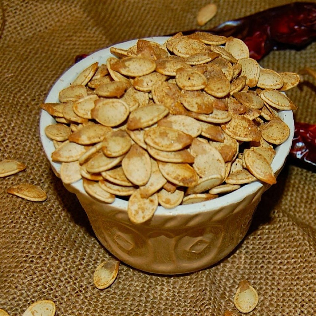 Spicy Roasted Pumpkin Seeds #NoFoodWaste