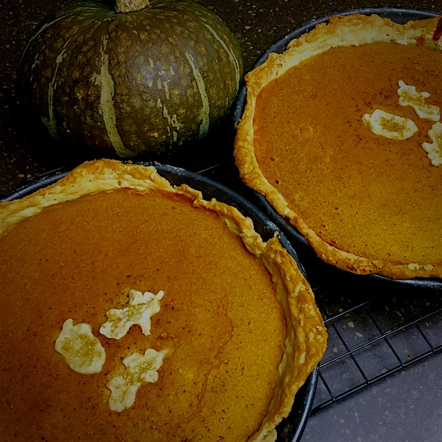 Kabocha is supposed to be better for pumpkin pie as I read in an article. I wanted to see for mys...