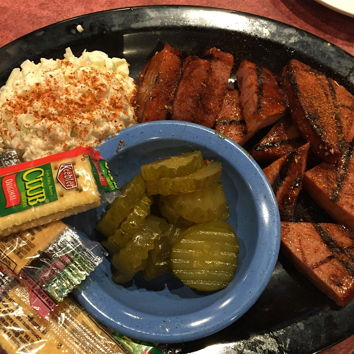 Fried locally made bologna - in Memphis
