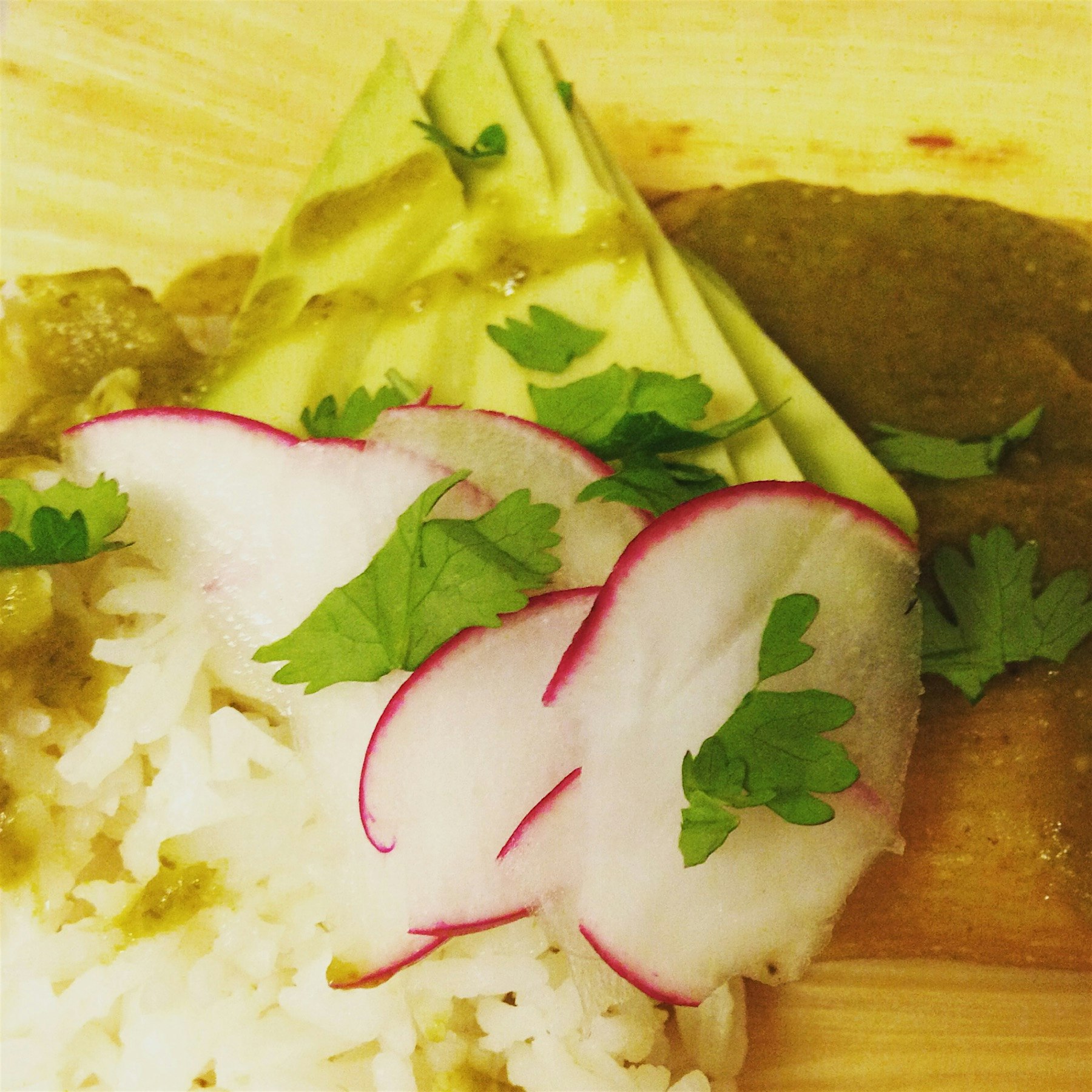 Made some tamales with frijoles a la oaxaquena and a home made mole verde. Loosely based on class...