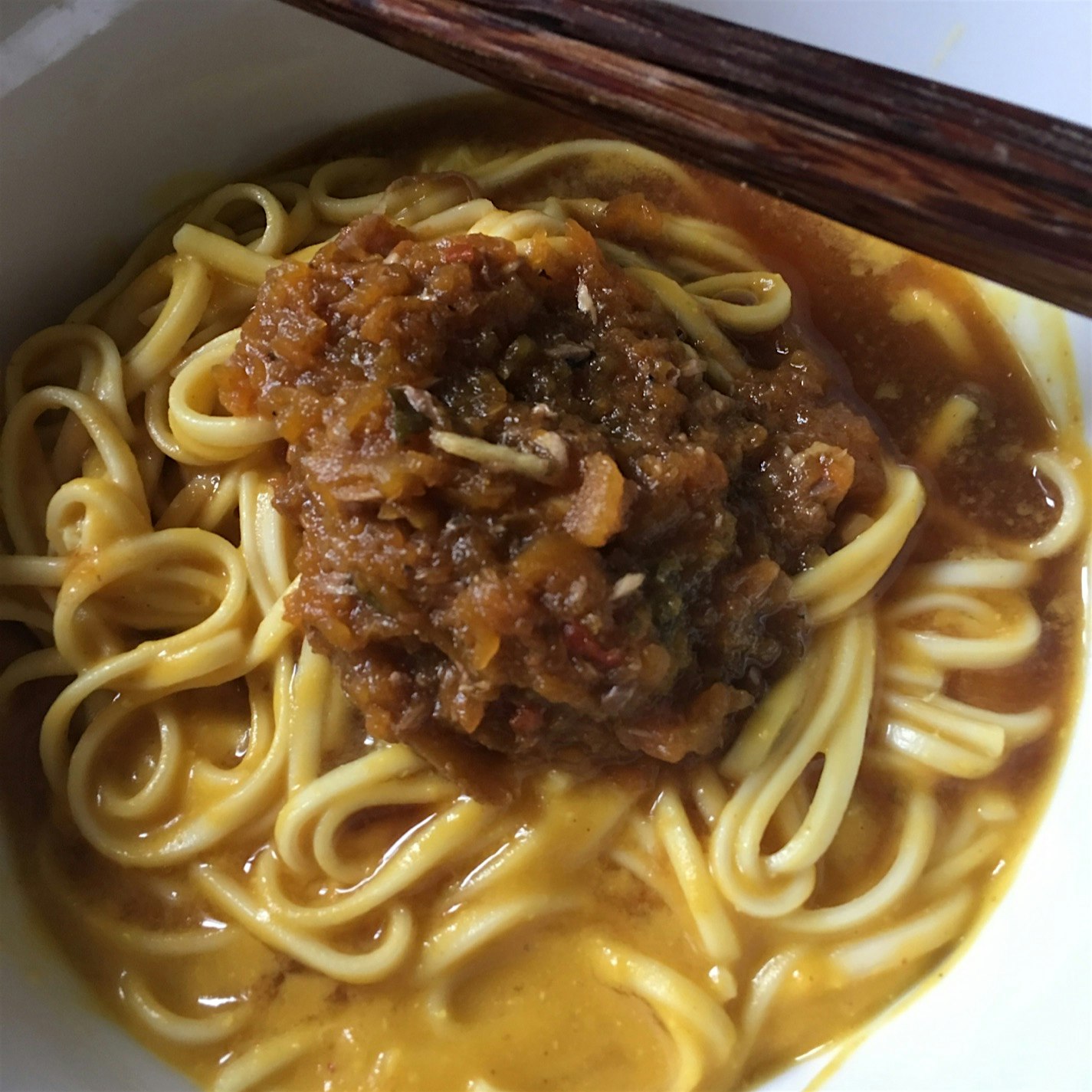 Pumpkin and fish curry noodles #NoFoodWaste