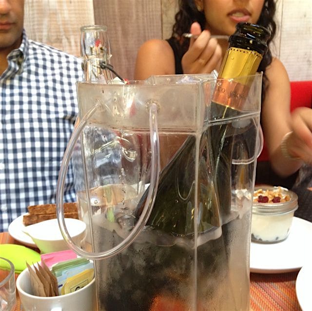 Post wedding bubbles with the bride and groom @Rachna @akhilg2002 