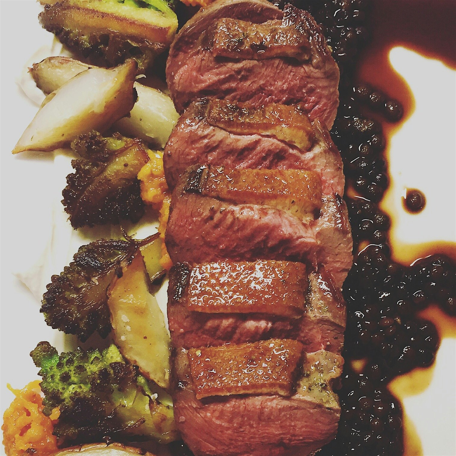 WILD MALLARD, CHAGA LENTILS, SUNCHOKES, ROMANESCO AND HOMEMADE  CREME FRIACHE. 