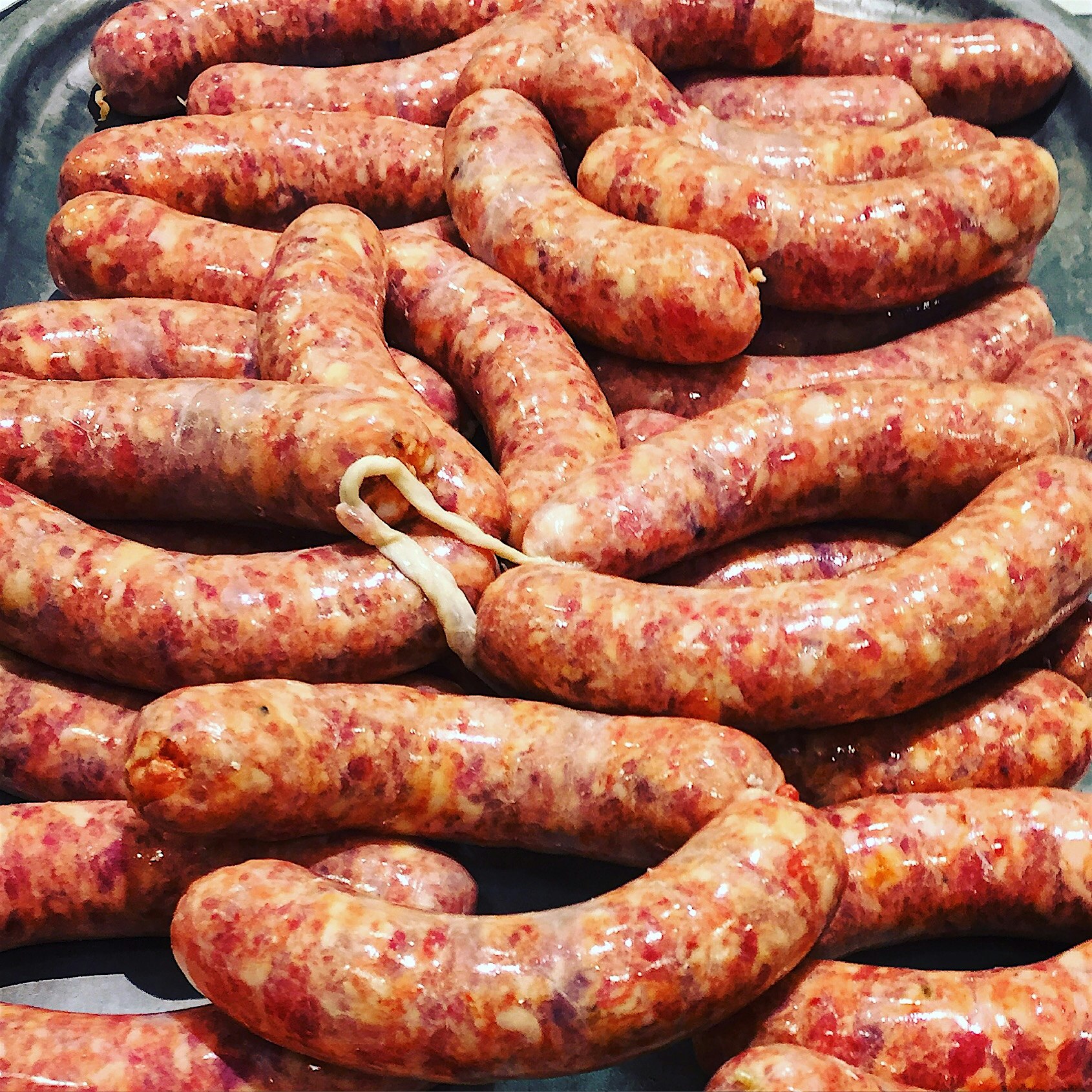 Batch of hot Italian sausage from some beautiful local pasture raised pigs. 