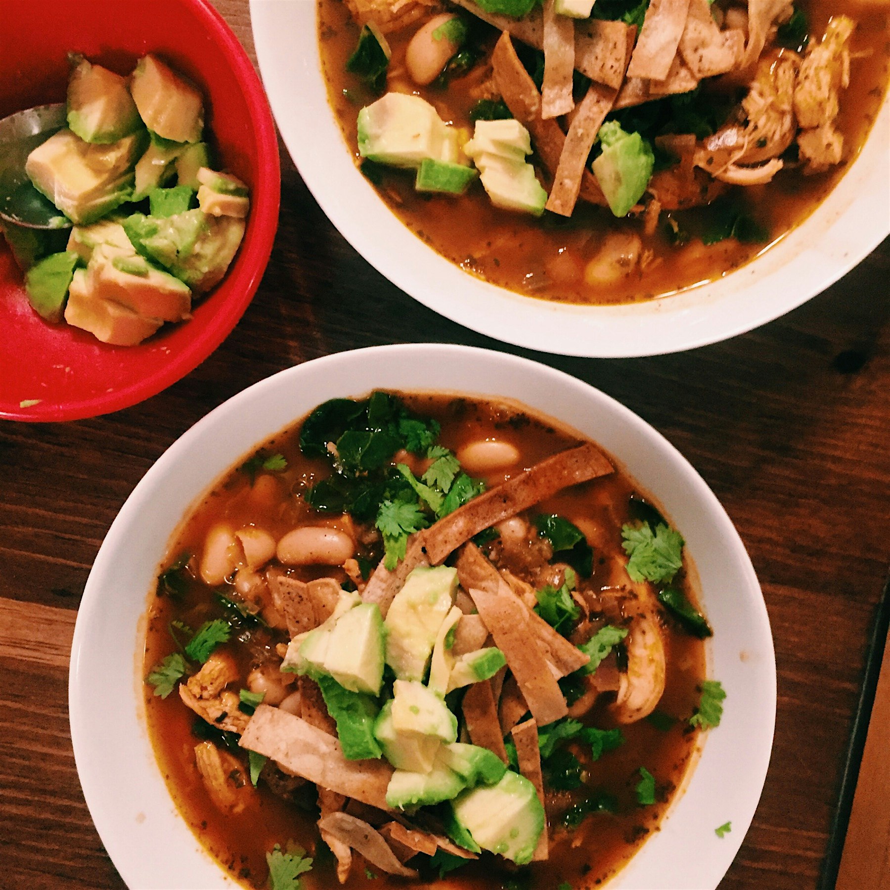 Chicken tortilla soup with cannellini beans and rainbow chard #blueapron @BlueApron 