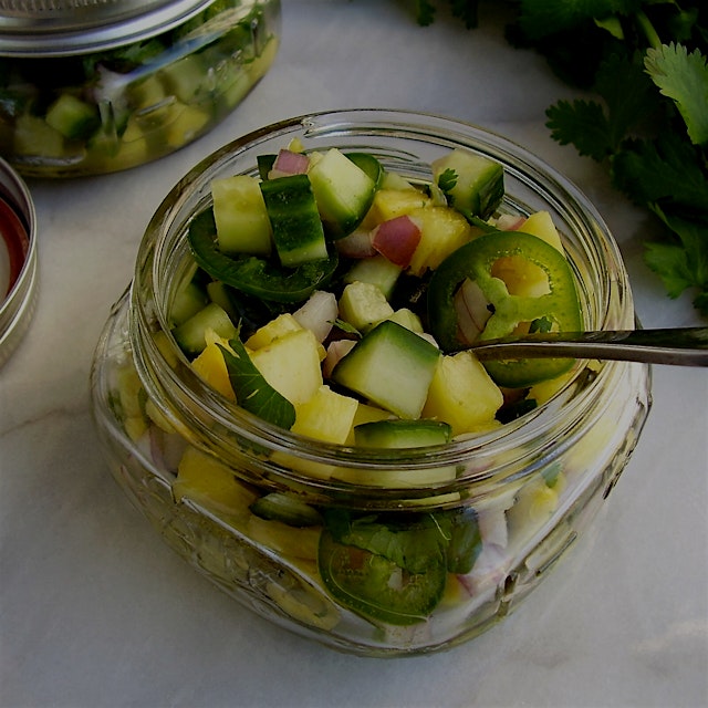 Fresh Pineapple-Cucumber Salsa -- to liven up a sandwich (or whatever else you pair it with)!