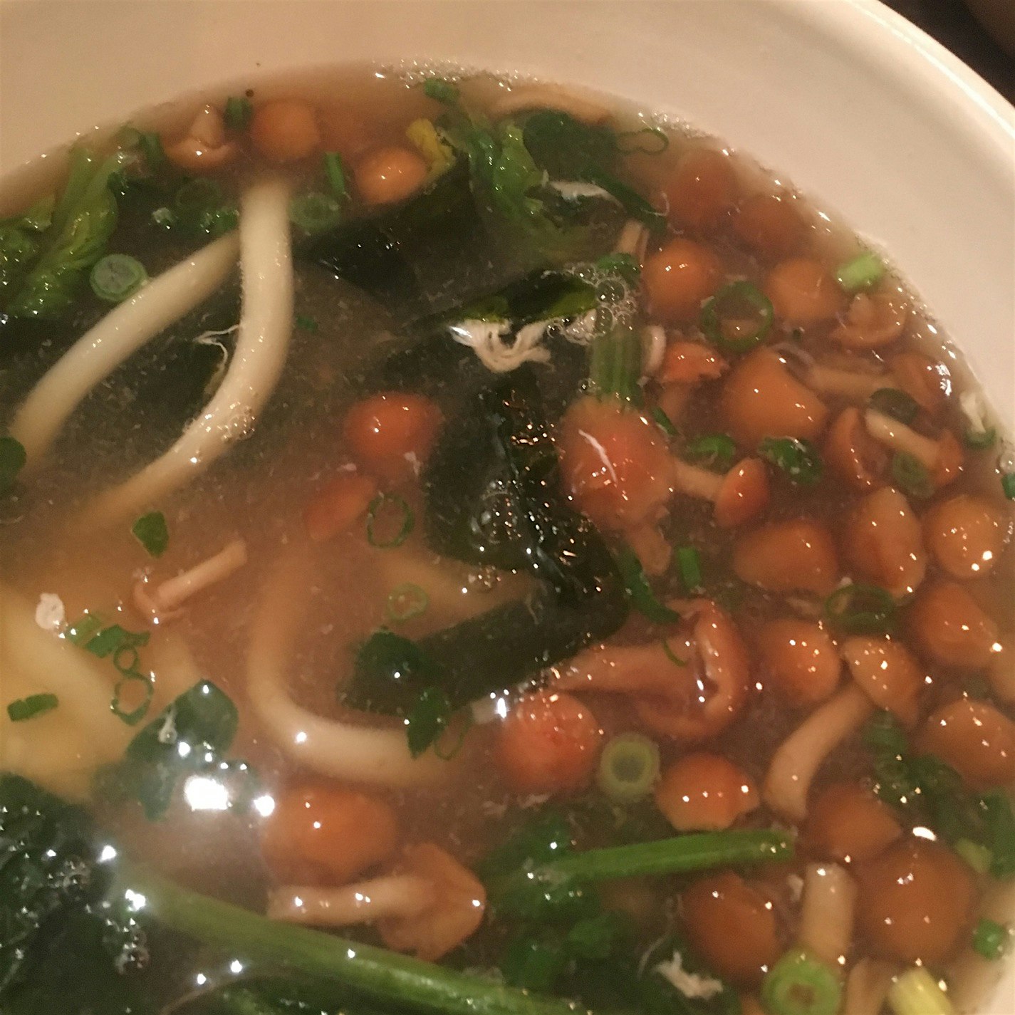 The last meal before heading home: nameko udon from Raku in East Village. Such a well designed, s...