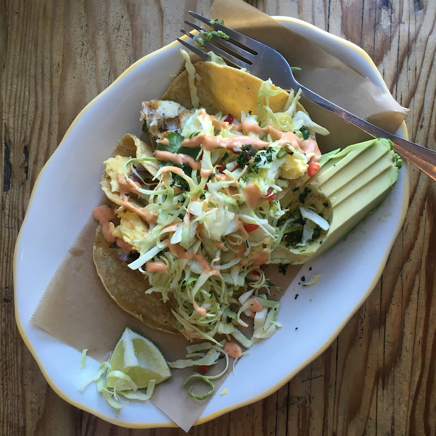 Almost didn't get a picture of these beautiful breakfast tacos before destroying them completely. 