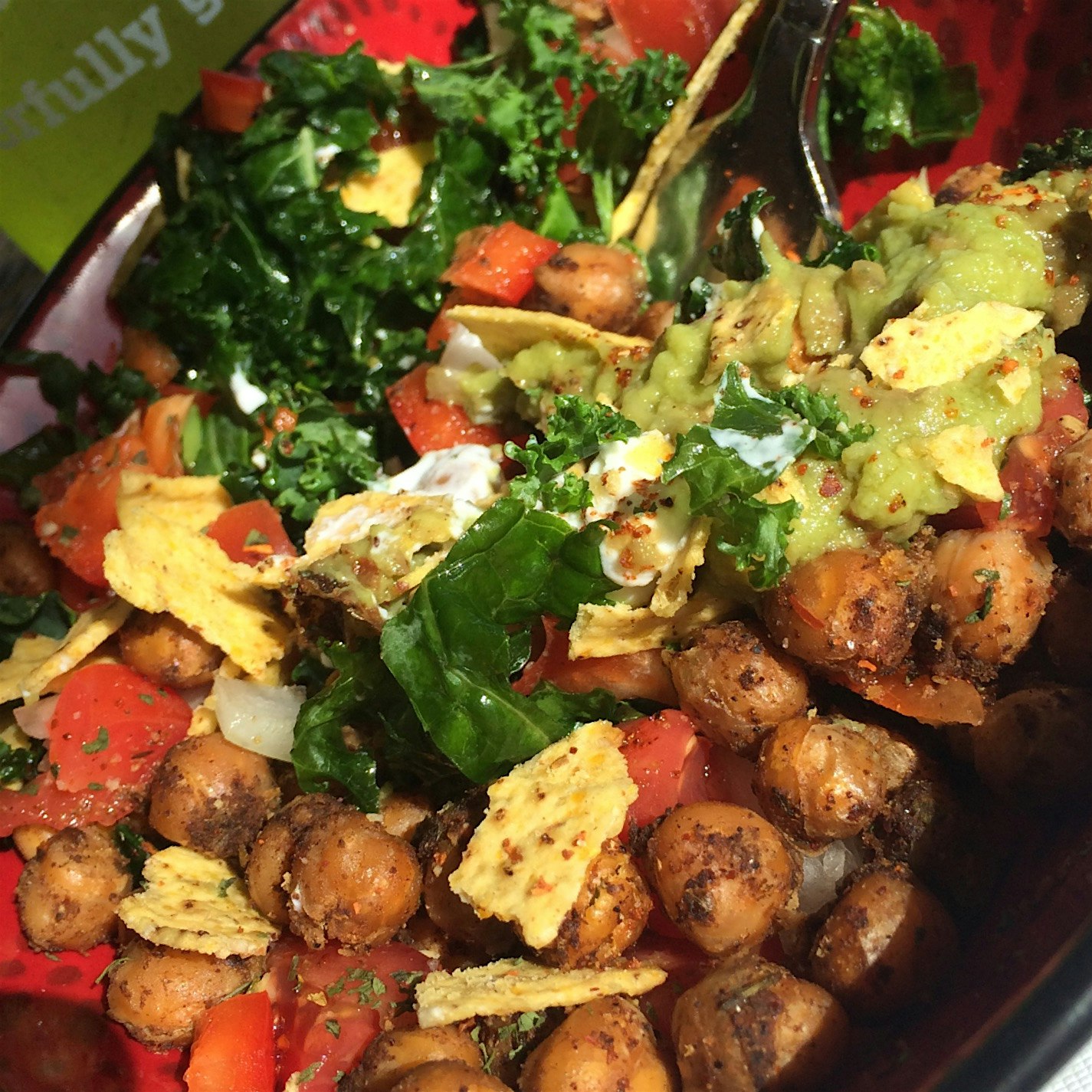 Fiesta Kale Salad with Spiced Chickpeas