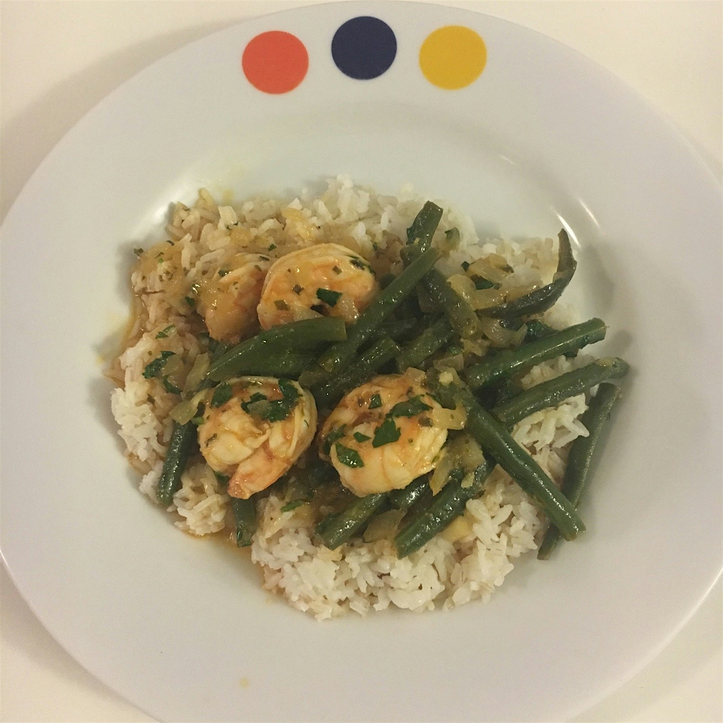 Spicy Thai basil shrimp stir fry 