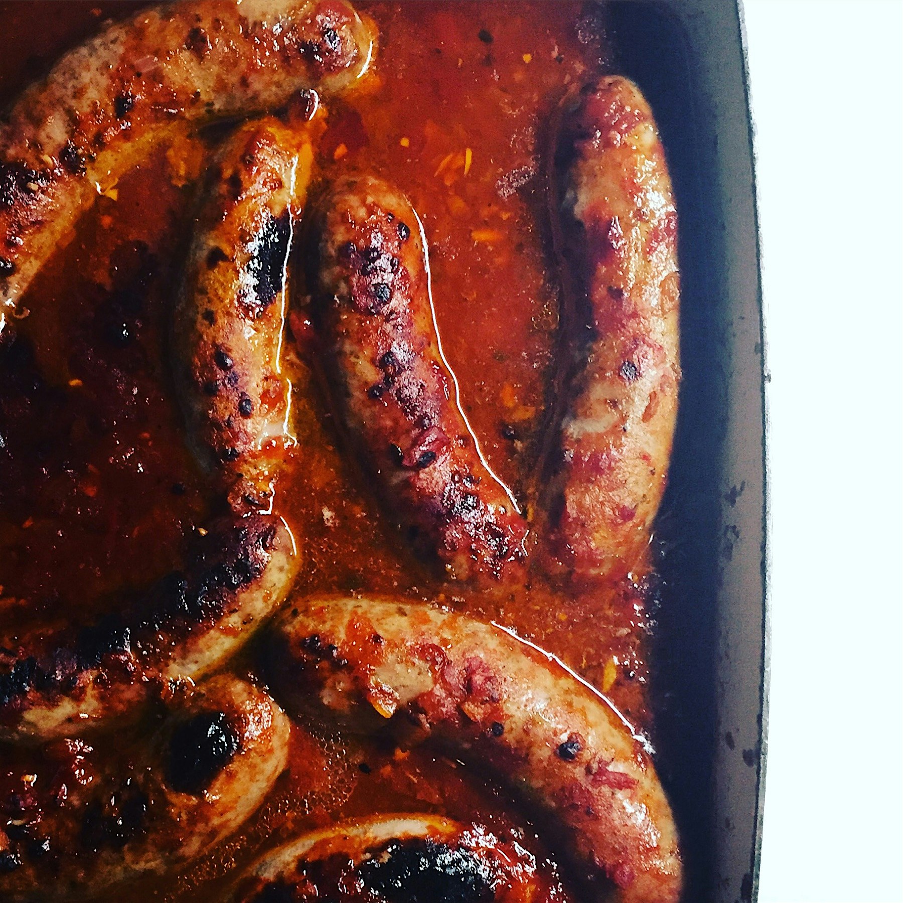 Homemade sausages and polenta on a very chilly evening. ❤️