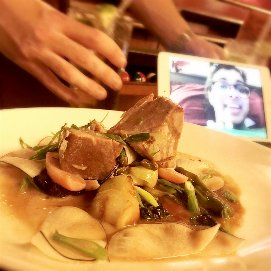 FaceTime date over a delicious Miso-glazed Tuna with Black Radish - sugar detox begins! Hangin wi...