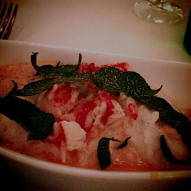 Ultimate indulgence - luscious Lobster risotto with Black truffle shavings because it's in season...