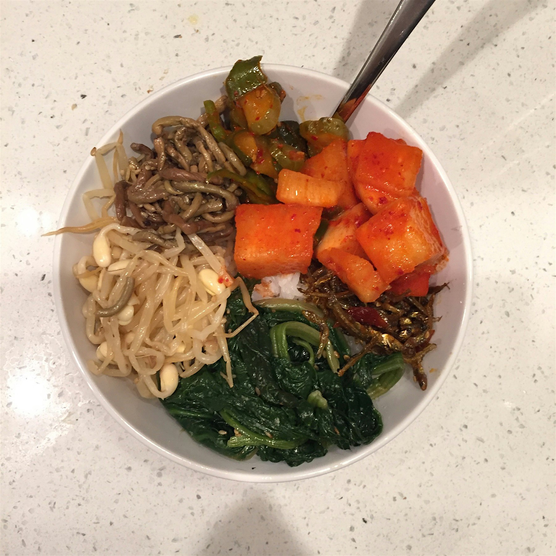 Colorful Korean rice bowl