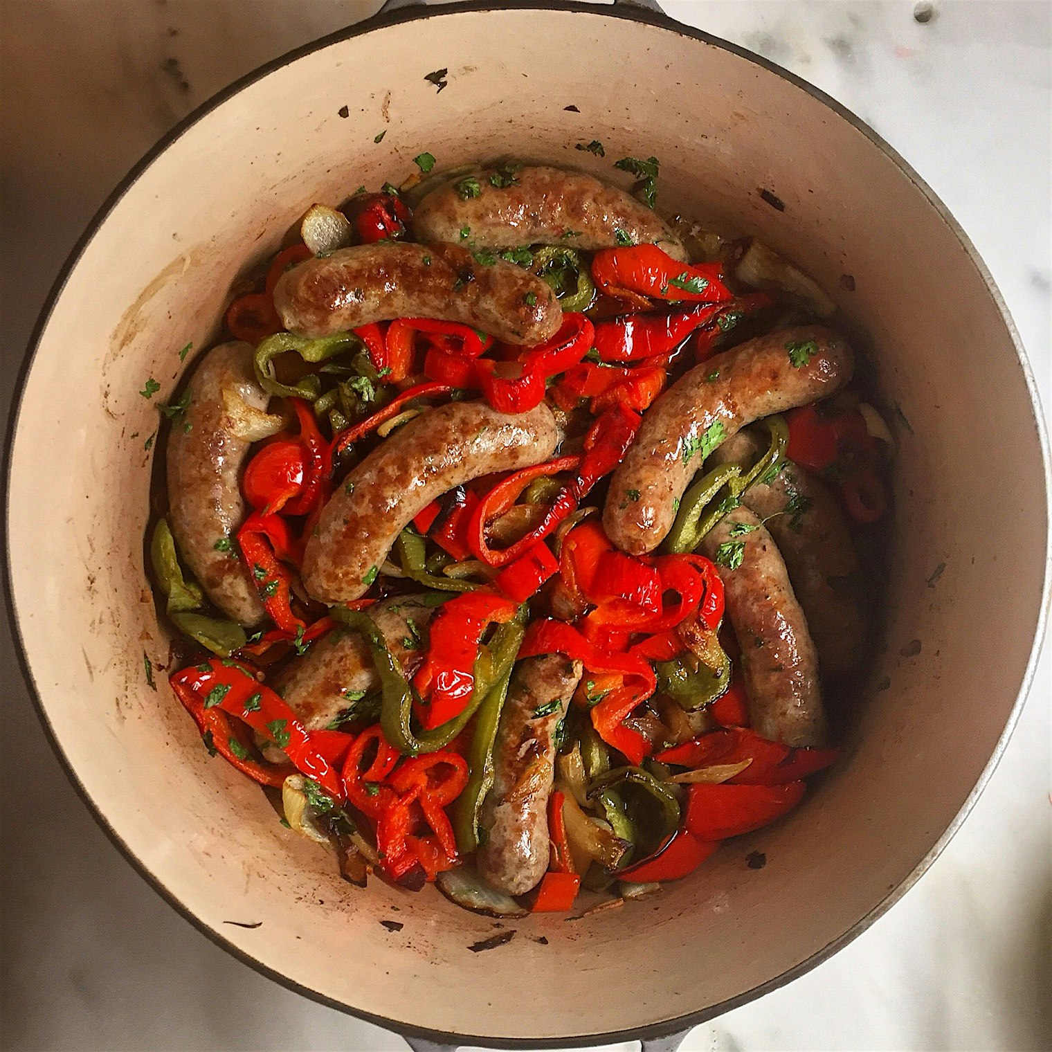 Sausage & peppers. 