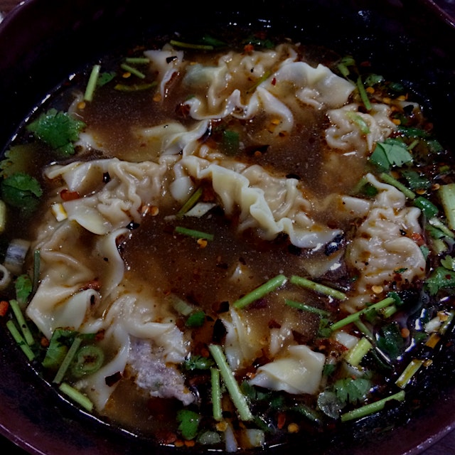 Warm up against frigid temperatures with a hot and sour bowl of Yun Nan pork dumplings. 