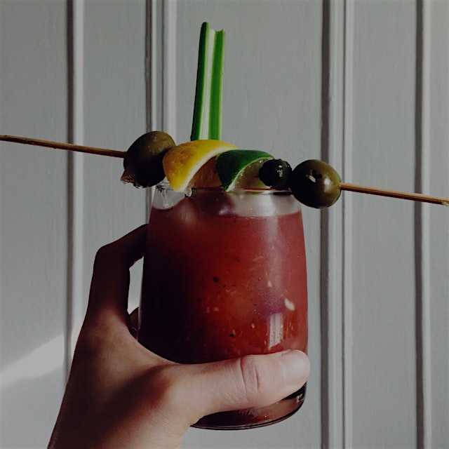 McClure's Bloody Mix + vodka + every pickled thing! #drinkstand #mixology