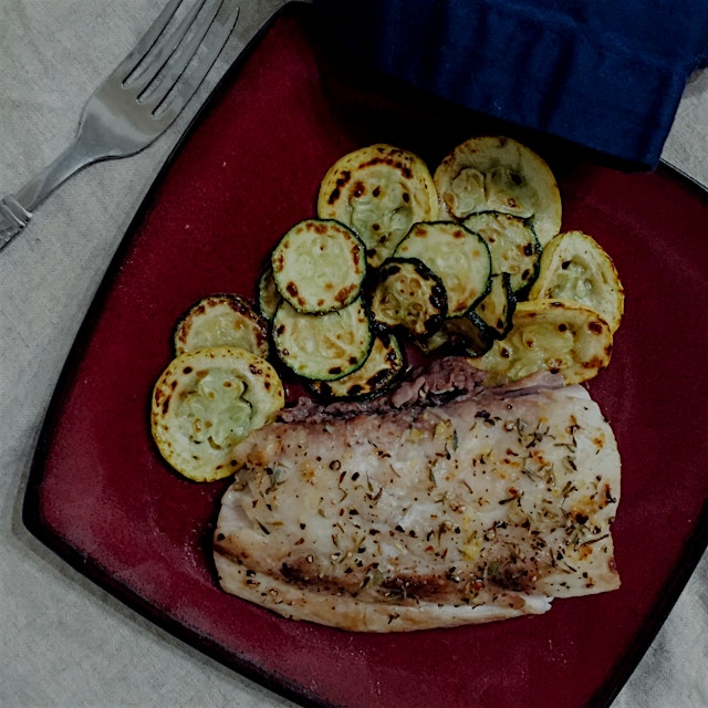 Super easy mahi mahi with yellow squash and zucchini - one of my go to weeknight meals. Recipe on...