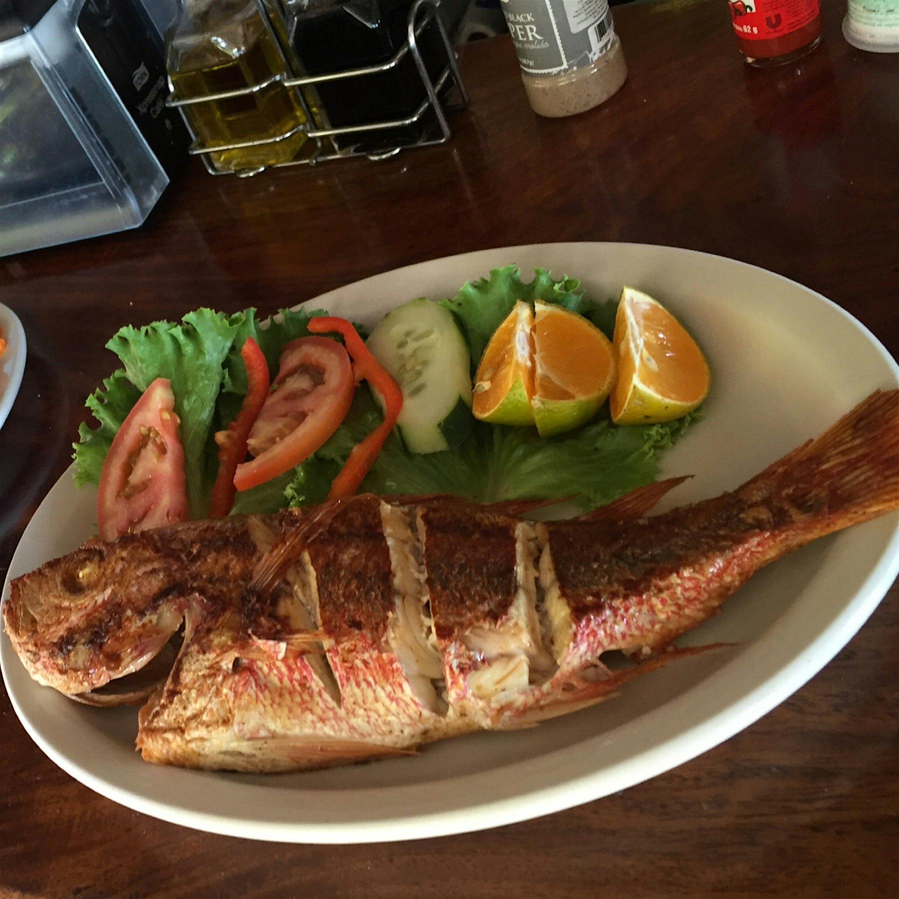 whole red snapper for dessert