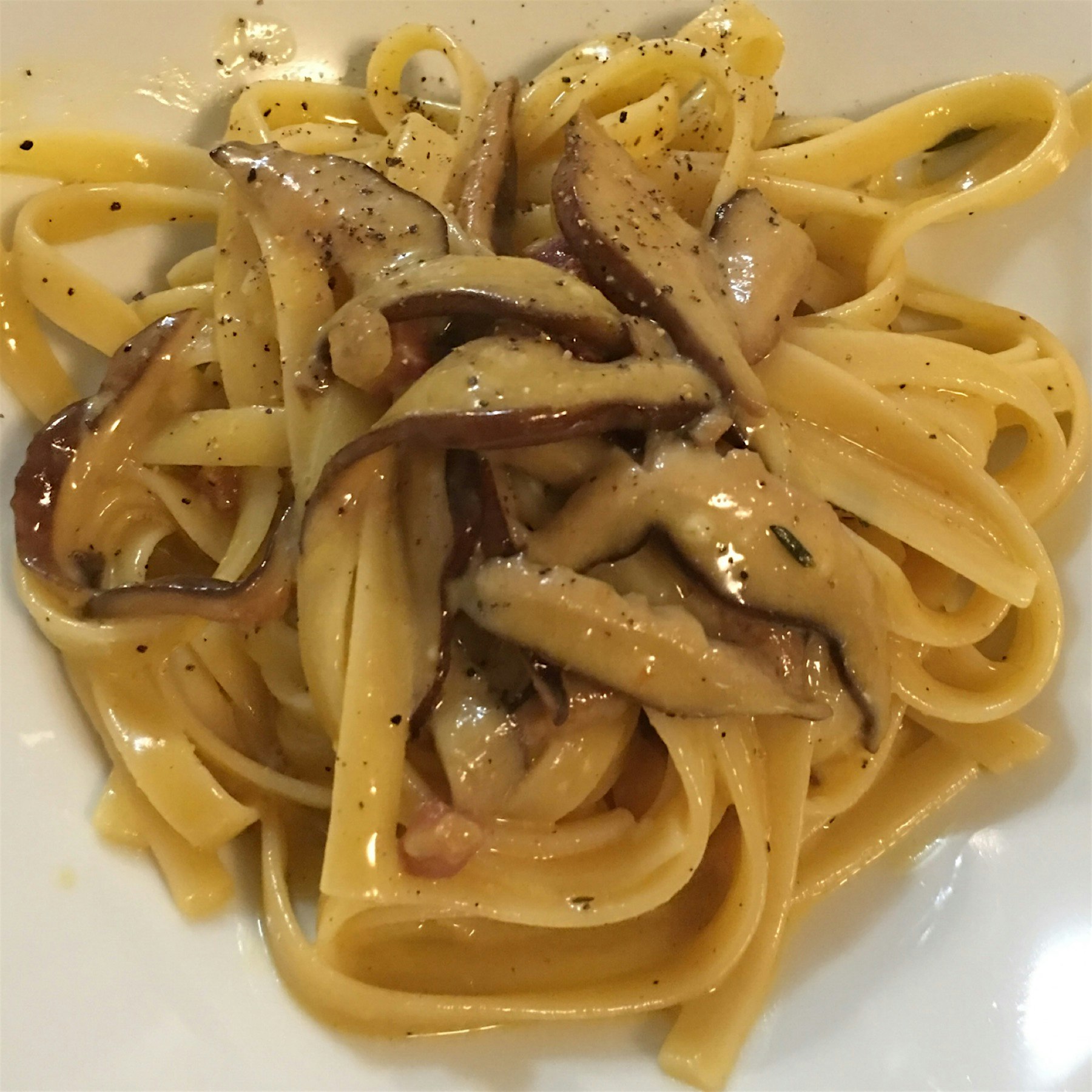 Variation of Carbonara w/Shitake 
