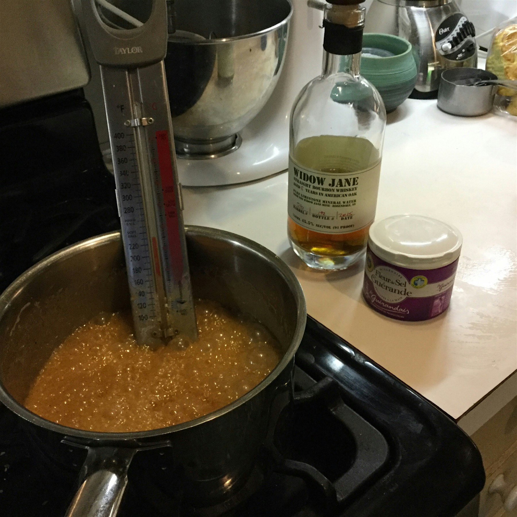 Valentine's Day activity - salted bourbon caramels