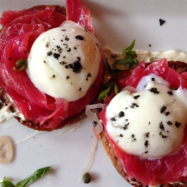 Rosy smoked salmon in Austin TX