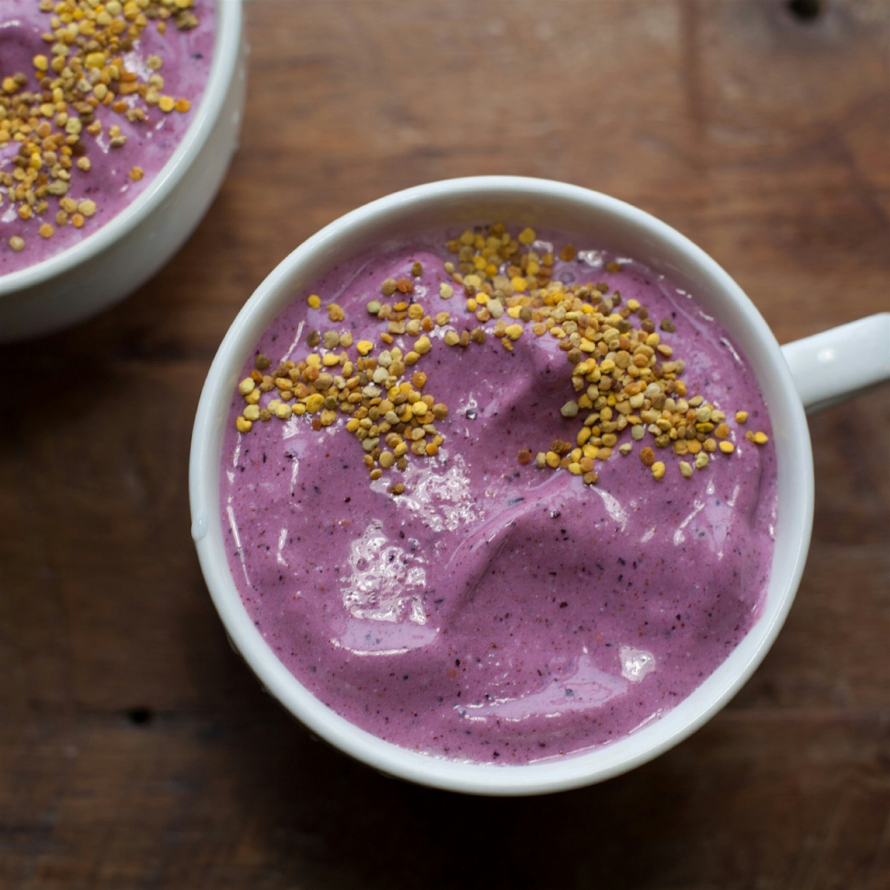 Picked up some bee pollen at home in PA and had some frozen blueberries from my pickings in July....