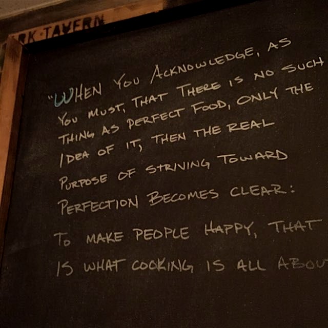 Spotted at City Oyster in Del Ray Florida. Quote attributed to Thomas Keller. 