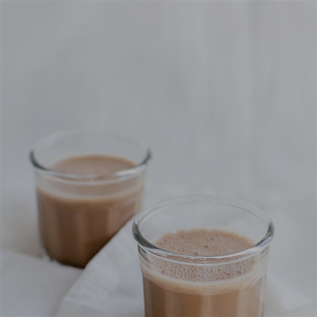 "A mood boosting cocoa smoothie with antioxidant rich blueberries, omega-3 fatty acids, healthy f...