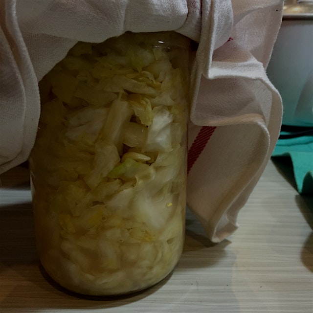 Farmer's markets give us crazy ideas like making our own sauerkraut 