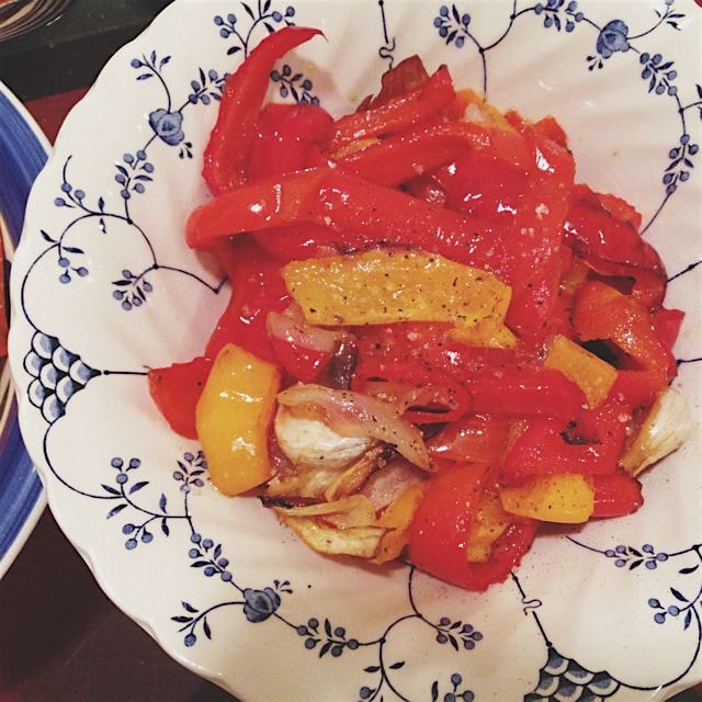 That time of the year when you can smoke your kitchen with oven roasted sweet peppers and garlic,...