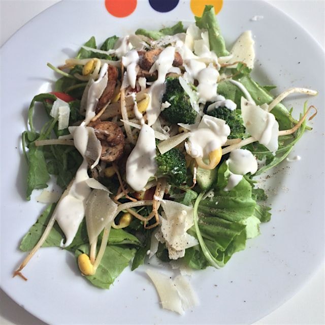 Lots of veggies in the fridge, need to finish before they go bad salad! 