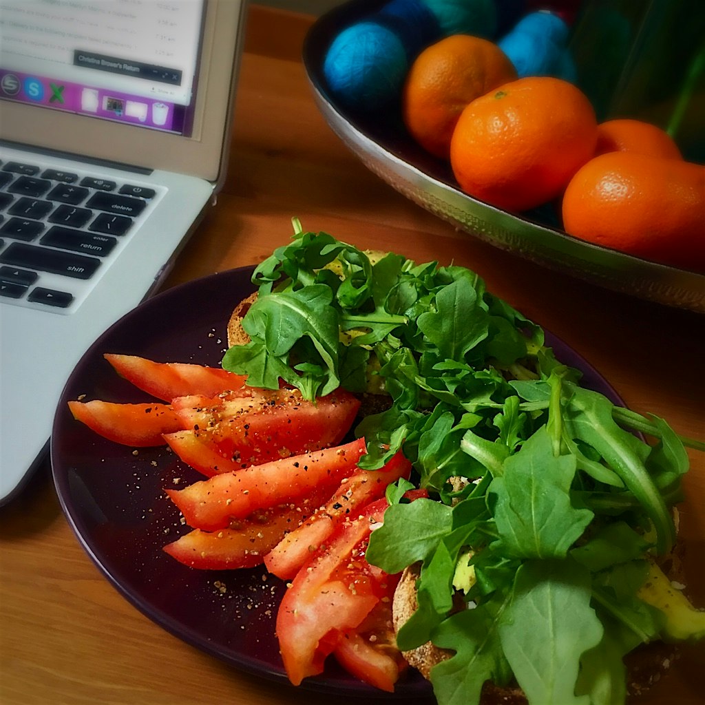 AVOCADO TOAST, under a heap of arugula!