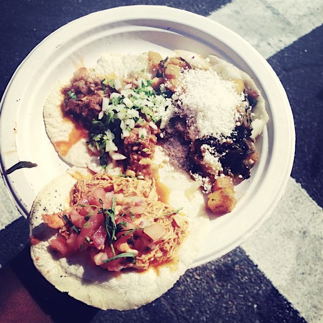 Chicken, cabeza and veggie tacos by Taco Santo at #AtlanticAntic last weekend. 