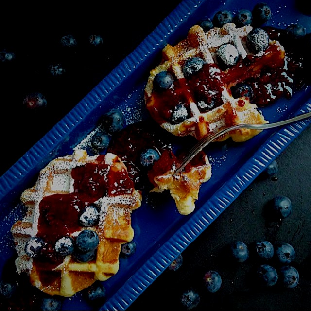 Making Liege Waffles with Fresh Raspberry Compote with recipes on www.CraftyBaking.com Join me!