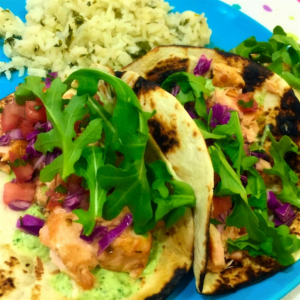 I made a cilantro/avocado/lime sauce with jalapeños and added Greek yogurt to zazz it up!