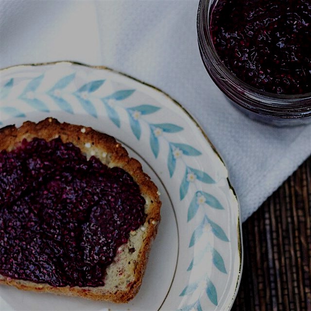 Concord Grape Chia Jam, minimal ingredients, no added sugar. Simply delicious! On the blog- foodb...