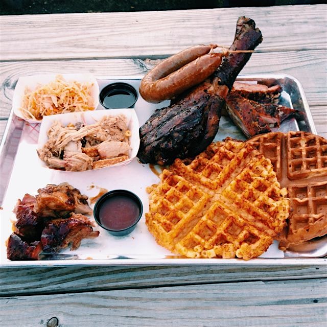 Opening night at Arrogant Swine. All the barbecue. 