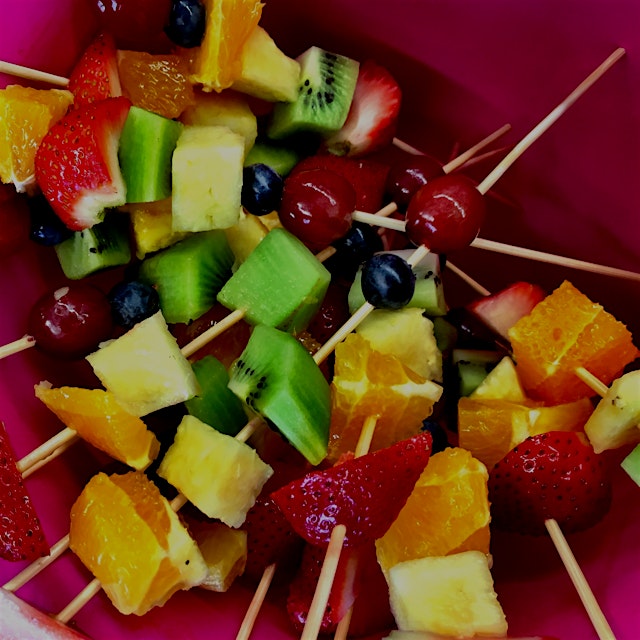 Fruit kabobs for all Wellness students today! 