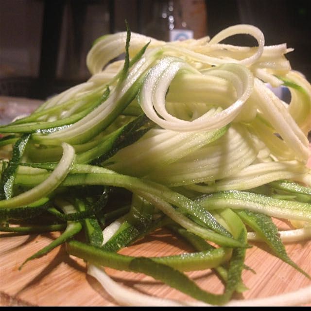 Making zucchini pasta with my new spiralator! 