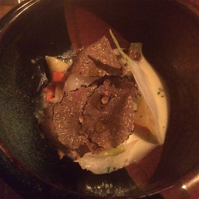 Pasta dish #1. Black truffles yum. 