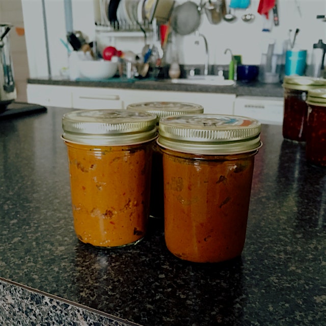 Three jars of laksa paste going into my fridge. Maybe this should be AMK's next product? Nah, I d...