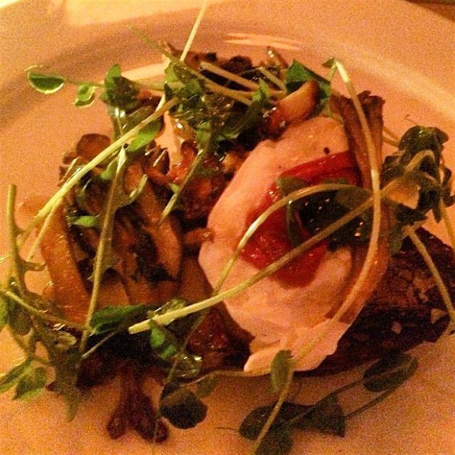 Buratta with wild mushrooms for late night bite in the hood with @MichaelHalle 